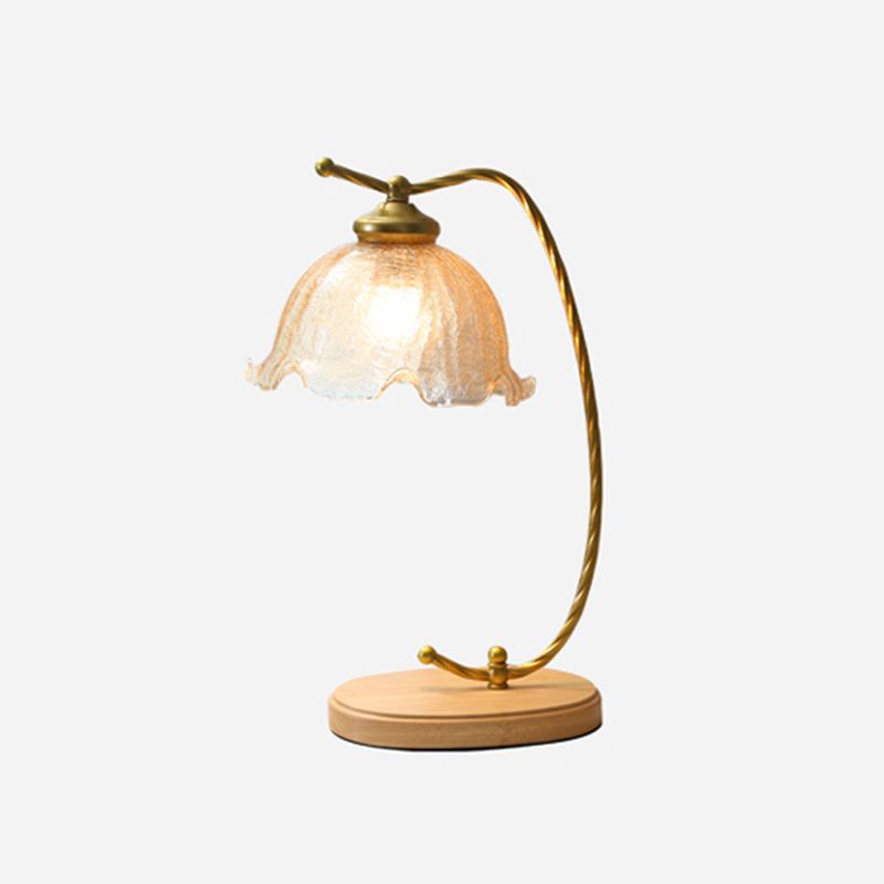 Lampade da tavolo da notte a forma di fiore 1 moderno lampada leggera in oro