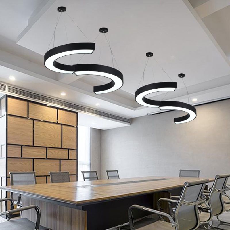 Curva illuminazione a led acrilica appesa moderna lampada lampadina per palestra
