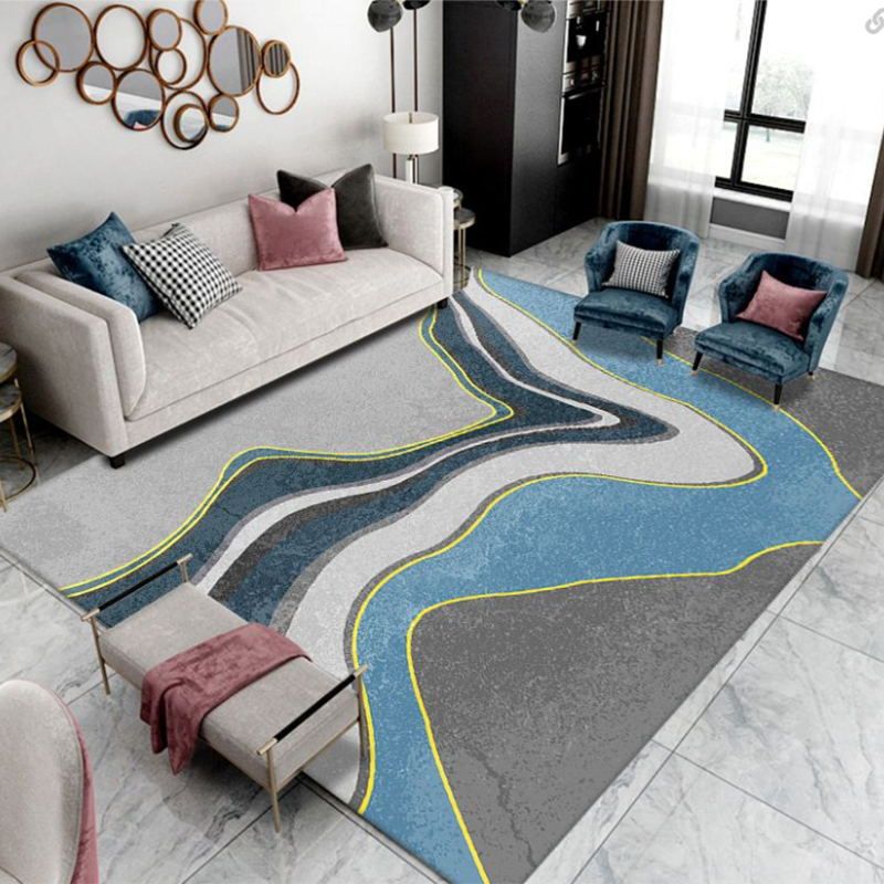 Dark Grey Modern Rug Polyester Circle Indoor Rug Stain Resistant Rug for Living Room