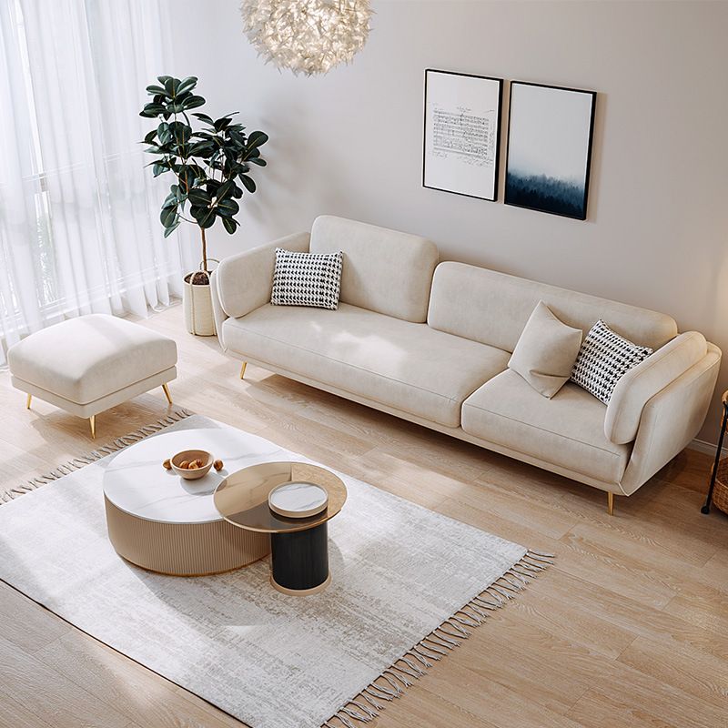 Contemporary Square Arm Sofa Couch Standard Velvet Settee Couch