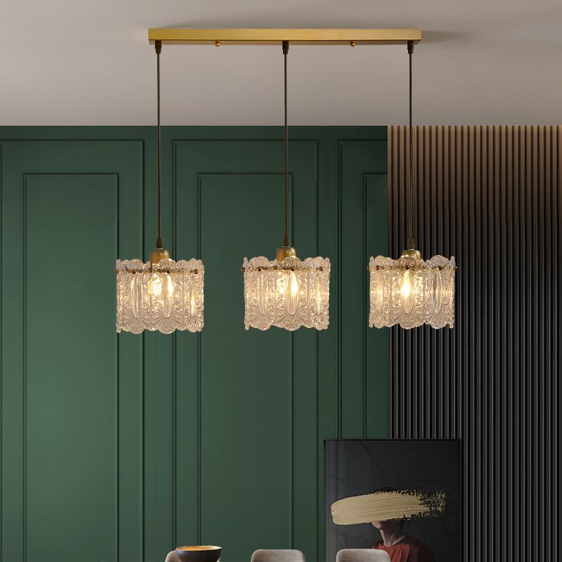 Gold Glass Pendant Lighting Fixtures Minimalism Ceiling Pendant for Dining Room