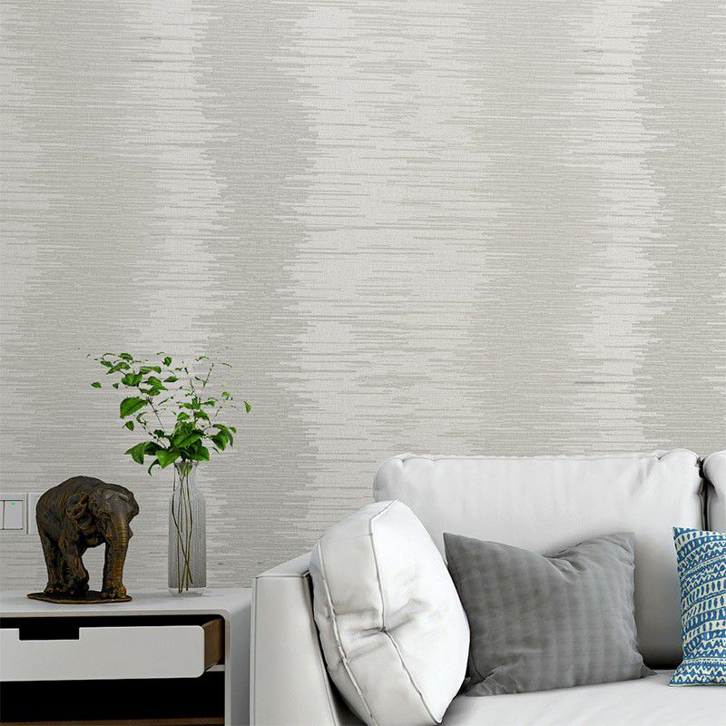 Brushed Metal Effect Wallpaper Simple Moisture-Resistant Bedroom Wall Covering in Smoke Grey