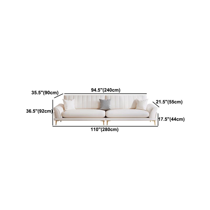 Faux Leather Sofa 35.43" D x 36.22" H Flared Arm Sofa for Living Room