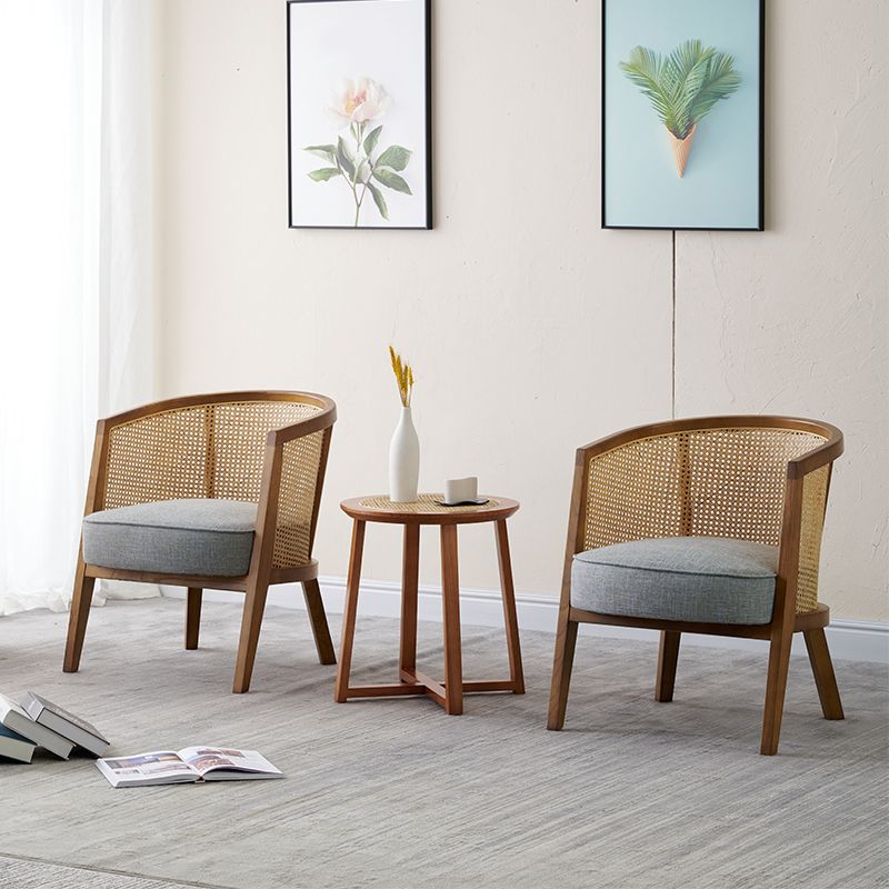 Traditional Wood Living Room Chair Basic Four Leg Accent Armchair