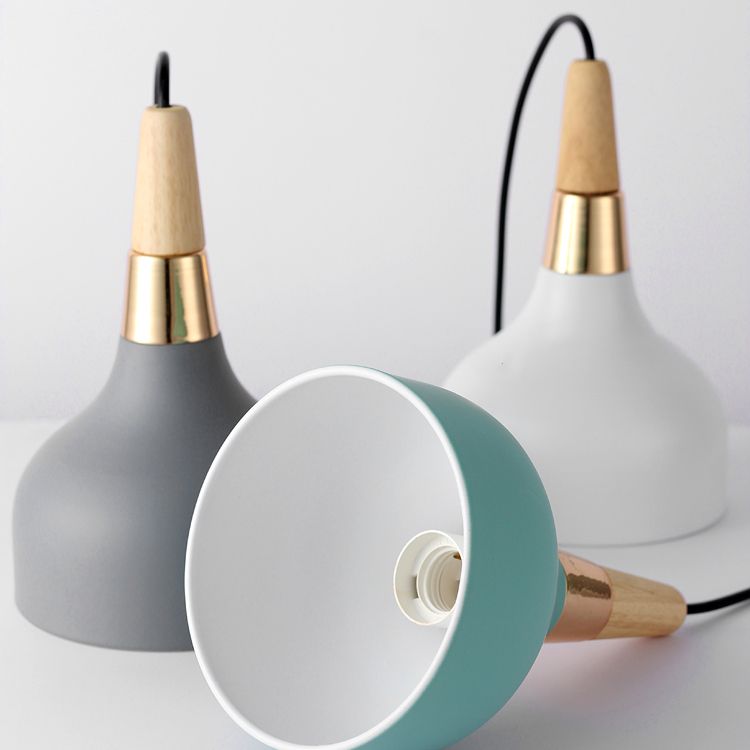 Bowl Shade Hanging Lighting Modern Macaron Style Metal 1 Pendante légère POUR POUR CAFE