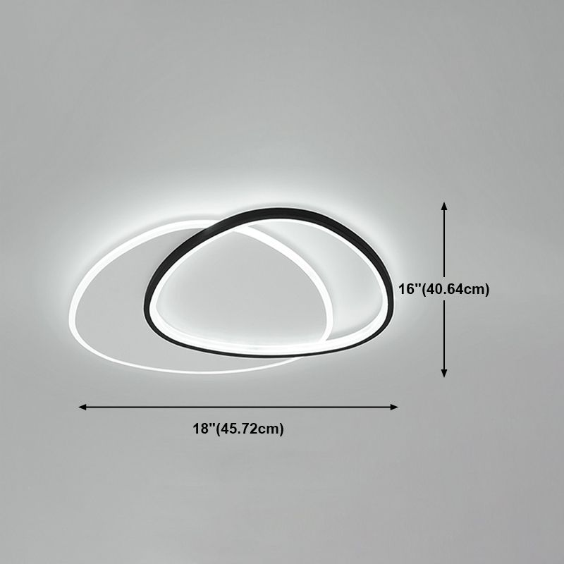 Triángulos modernos iluminación de techo de techo de metal led dormitorio de techo en negro