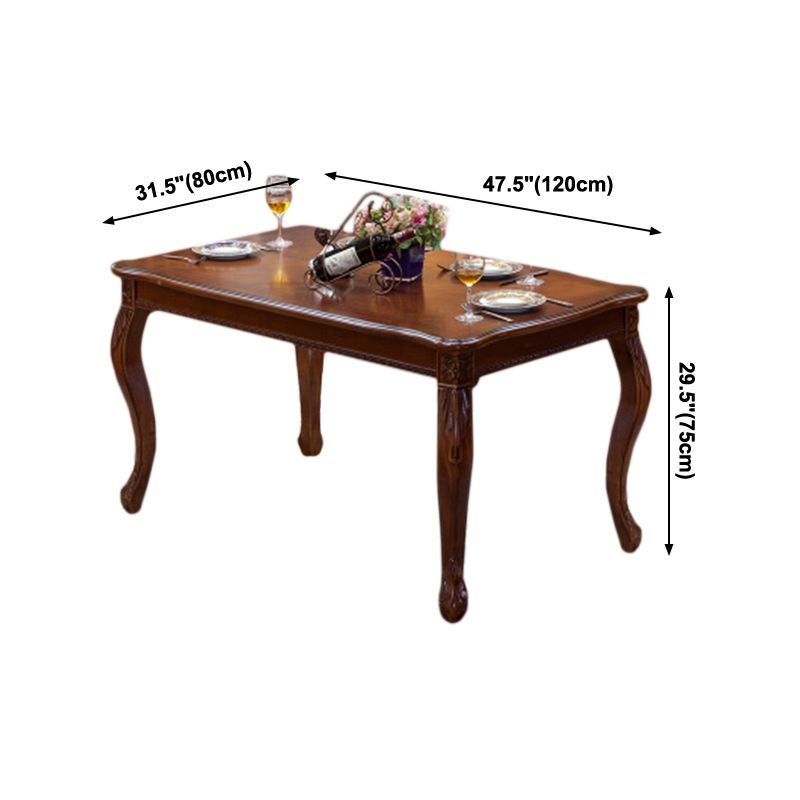 Mesa de comedor de mediados de siglo rectángulo Mesa fija con madera sólida de roble de roble