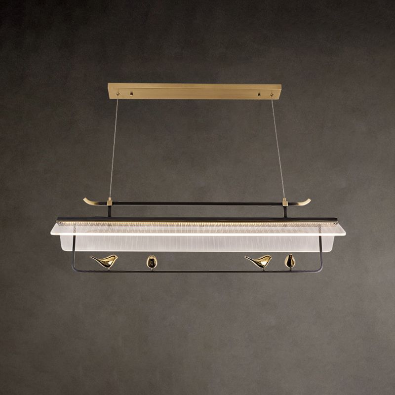 Solid Brass Post Modern Kitchen Island Fixture LED Ceiling Light Pendant in Black