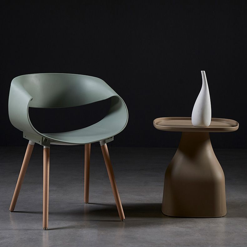 Sillas de comedor escandinavas sin brazos Sillas de comedor laterales con patas de madera (juego de 2)