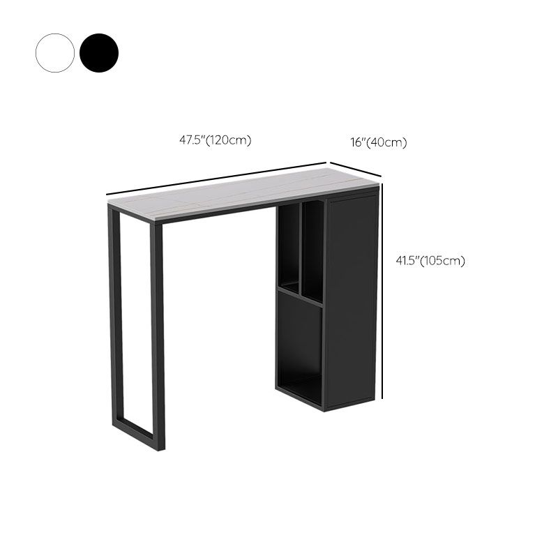 Industrial Style Bar Table Set 1/2/3 Pieces Stone Rectangle Fixed Bistro Set