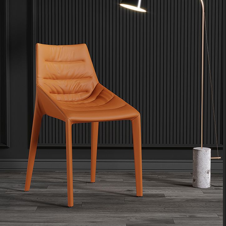 Faux Leather Side Chair Set Modern Upholstered Side Dining Chairs