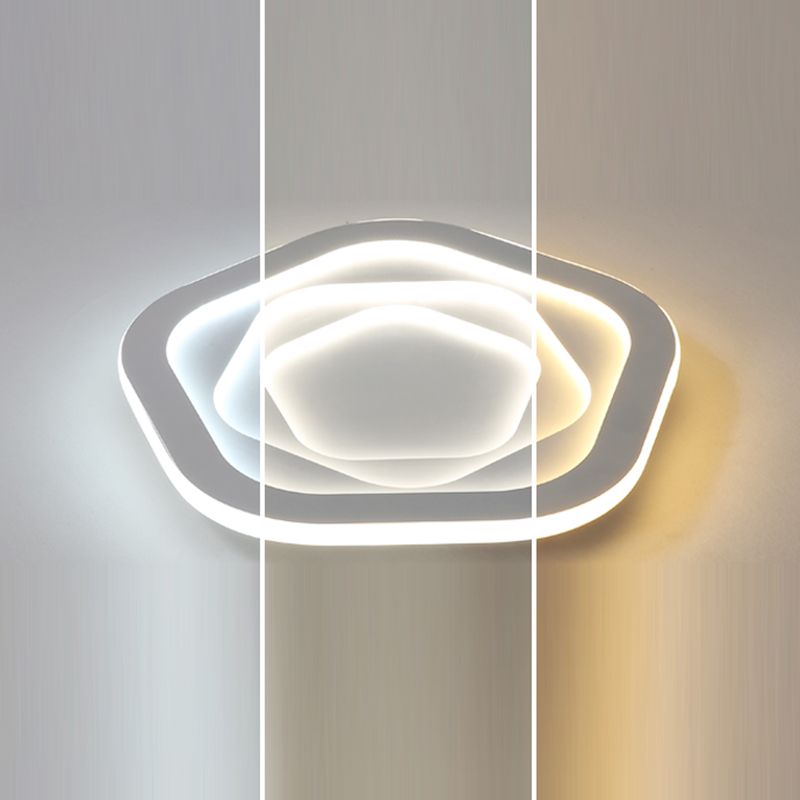 Nuevo soporte empotrado de acrílico moderno blanco de 1 luz LED para montaje en superficie, luces de techo para dormitorio