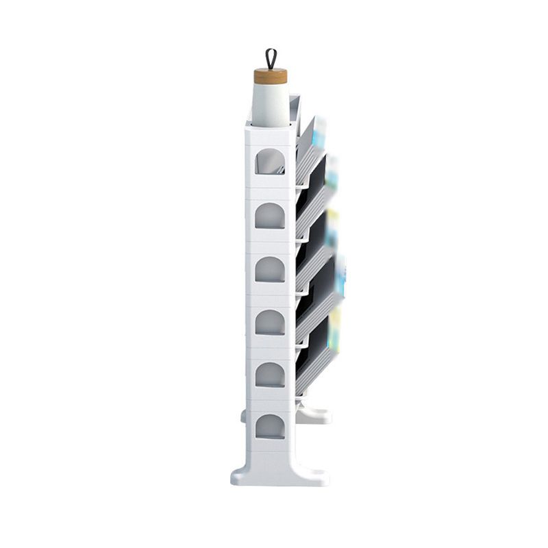 6-Shelf Plastic Ladder Bookcase Contemporary Closed Back Book Shelf