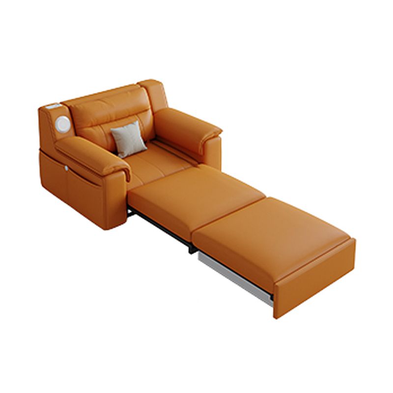 32" Wide Contemporary Futon Sofa Bed Orange Pillow Back Sleeper Sofa