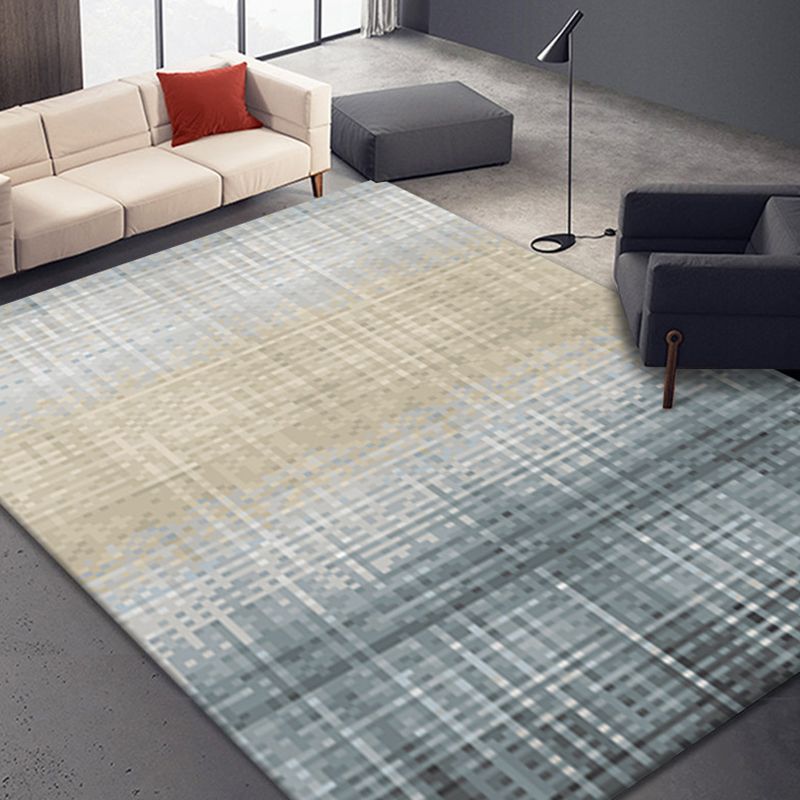 Light Blue Modern Carpet Polyester Graphic Carpet Washable Carpet for Drawing Room