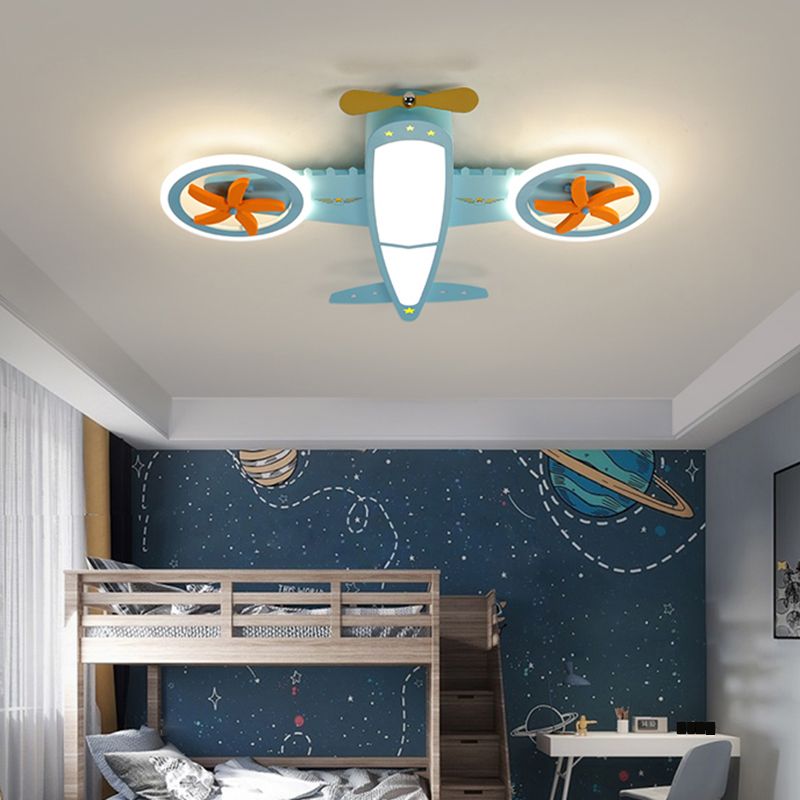 Chambre d'enfants avion semi encastré plafonnier Cartoon métal LED encastré lumière