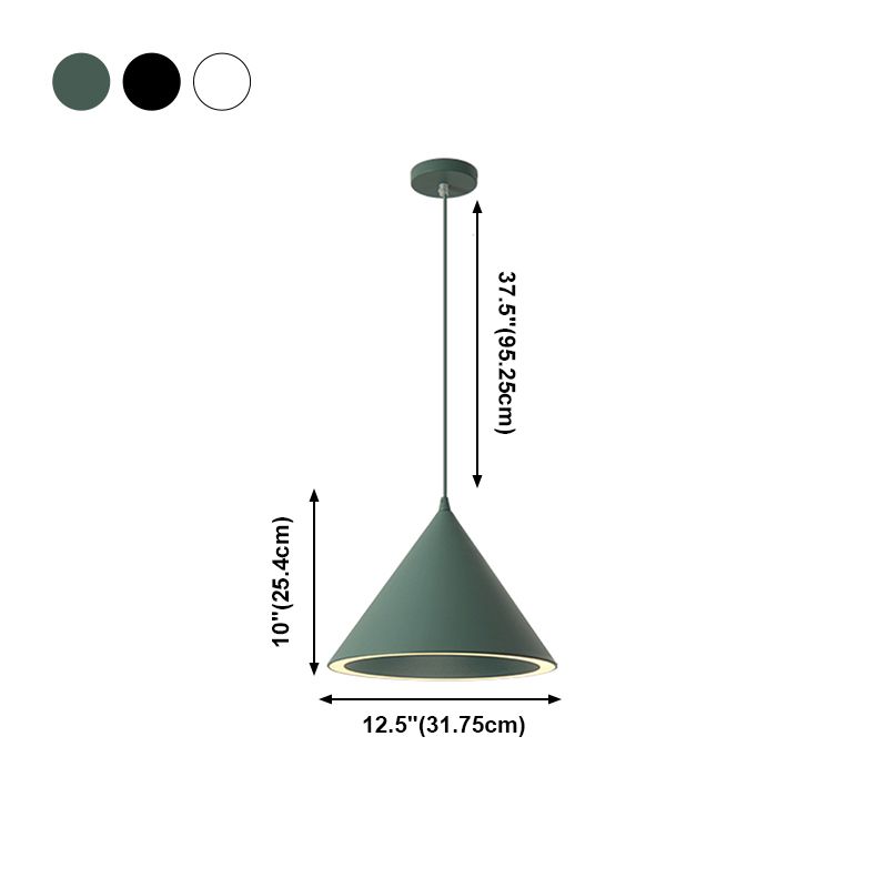 Forme de cône en métal Lumières suspendues modernes 1 Light Hanging Mount Fixture pour le restaurant