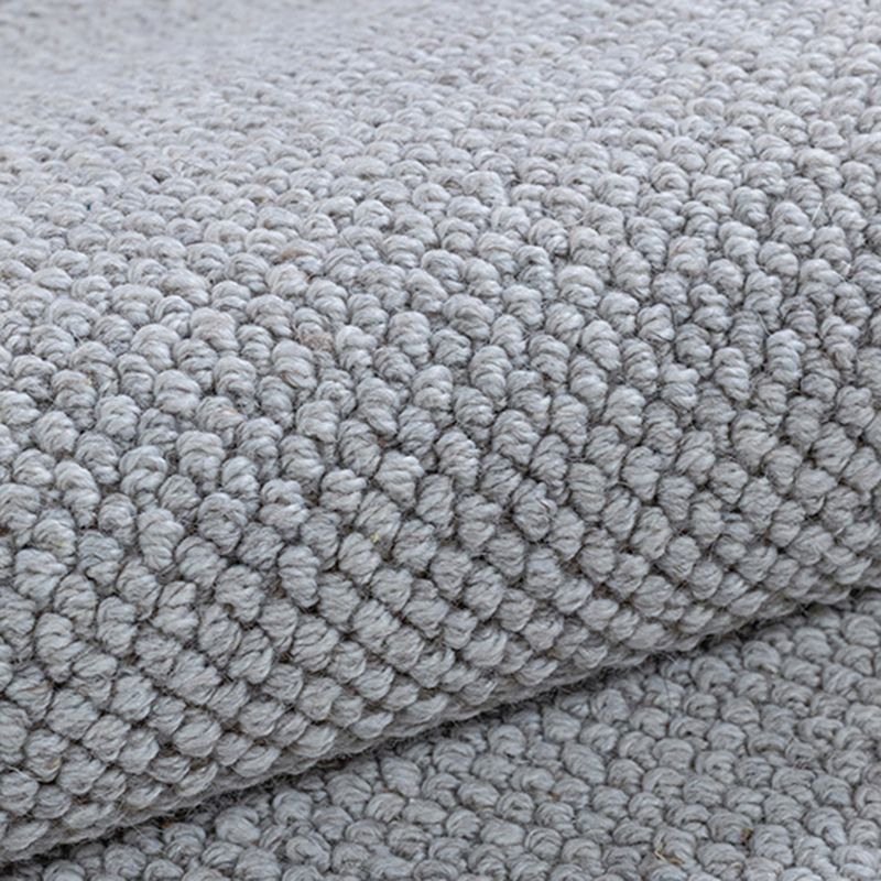 Grey Modern Area Rug Solid Color Polyester Area Carpet Non-Slip Rug for Home Decor