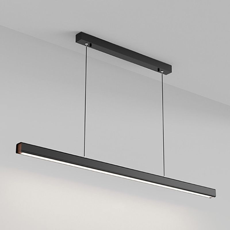 Rectangular Shape Island Pendant Modern Style Metal 1 Light Island Light for Living Room