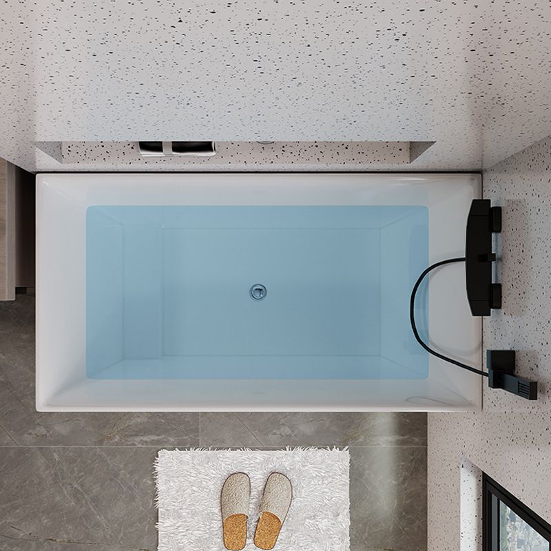 Modern Acrylic Rectangular Soaking Bathtub 26.77" Tall White Bathtub