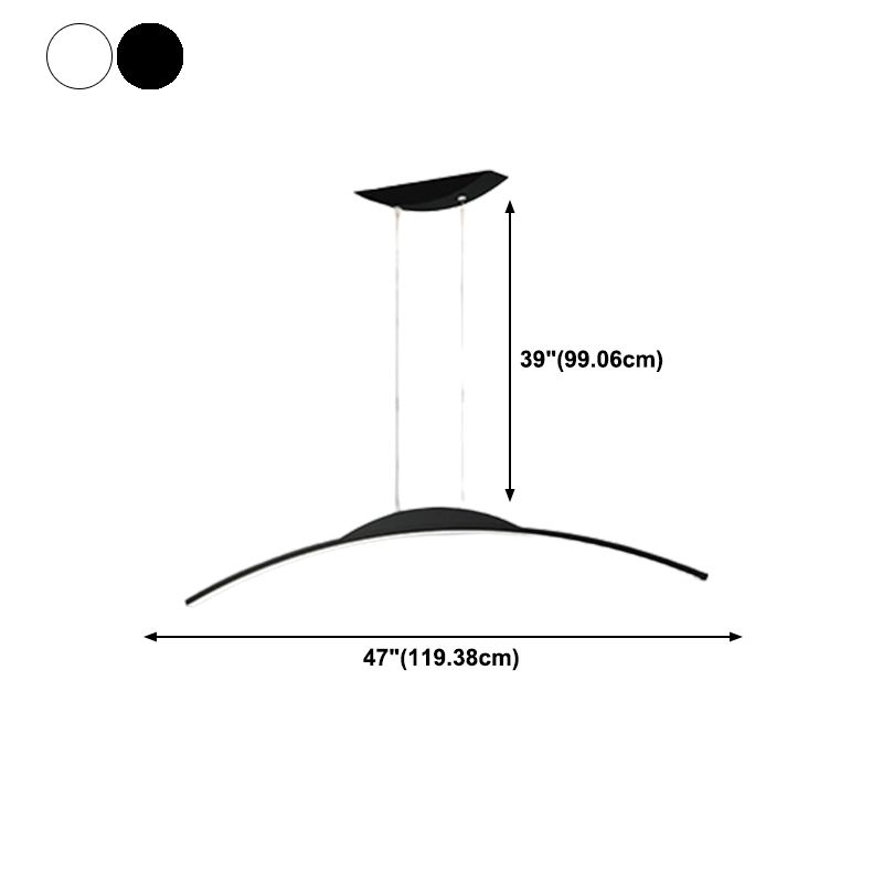 Metal Chandelier Lighting Fixture Modern Style LED Island Pendant for Dining Room