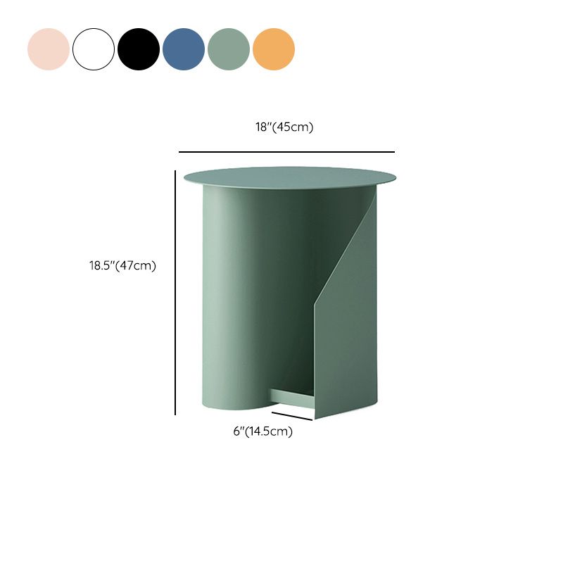 Contemporary Corner Table Round Side Table with Metal Shelves