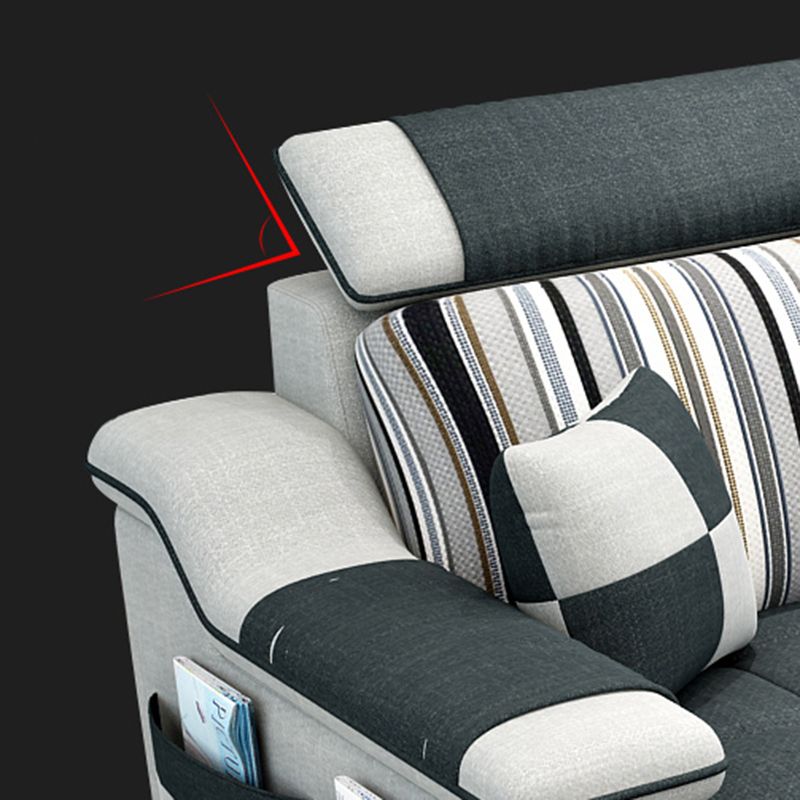 Sloped Arms Pillowed Back Cushions Sectionals Sofas for Living Room