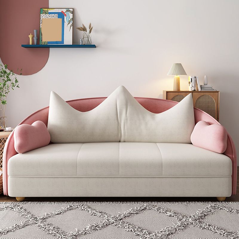 Foldable Glam Sofa Bed No Distressing Pink Pillow Back Sleeper Sofa