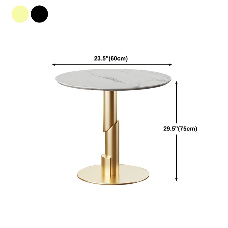 Modern Style Round Dining Table Sintered Stone Table with Tulip Base