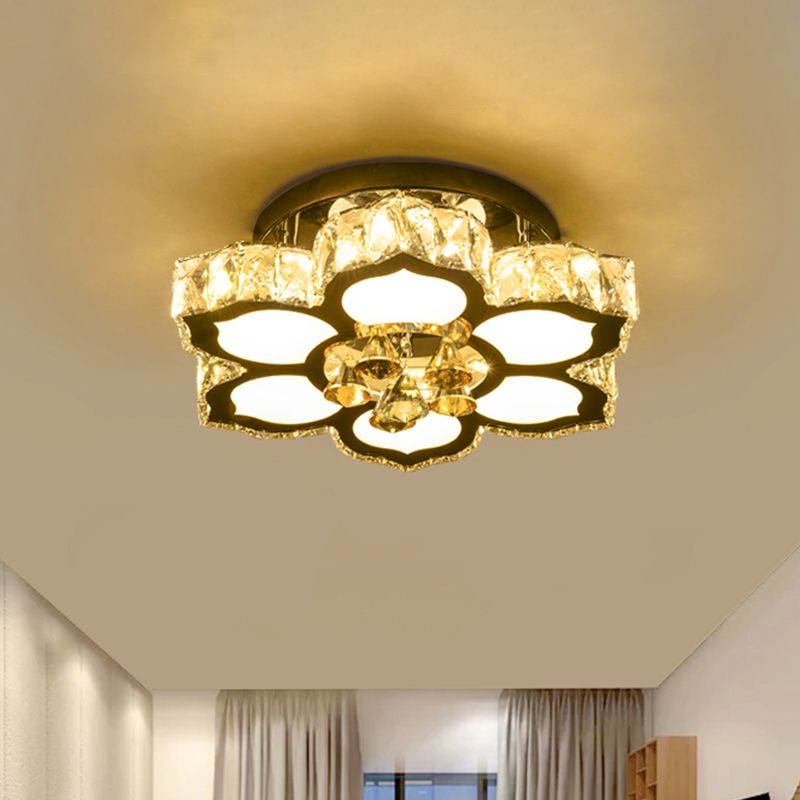 LED CROME LED BIFING FLUSTO MONTURATO MINIMALISMENTO Crystal Semi Flush Light