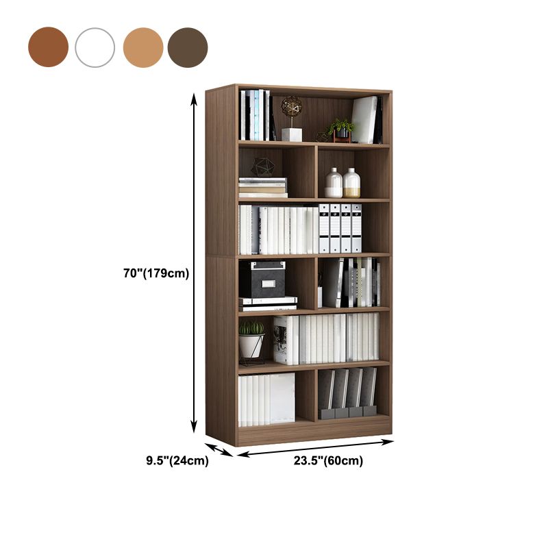 Modern Style Bookshelf Closed Back Wood Bookcase for Home Use