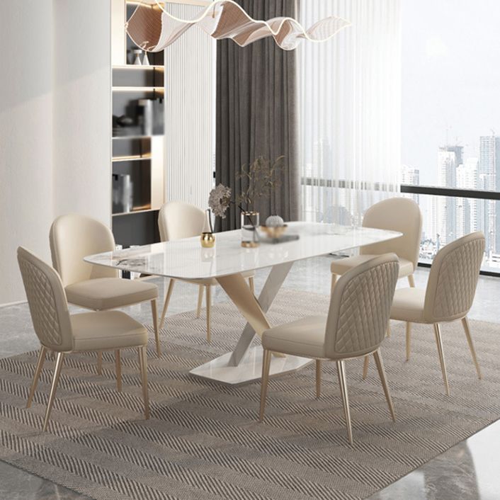 1/2/5/7 Pcs Sintered Stone Dining Table Set Dining Chairs Set