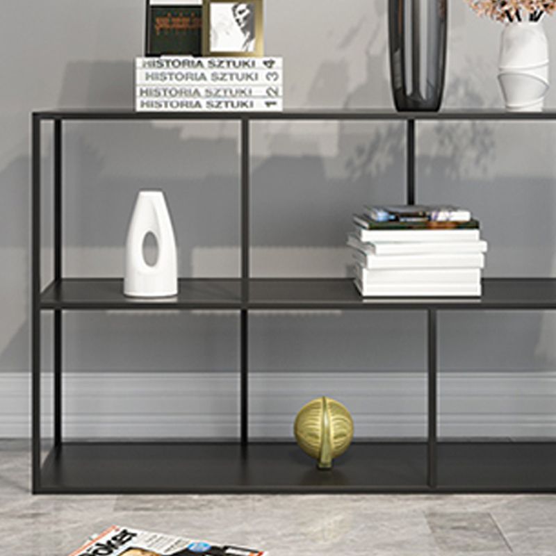 Open Bookcase Minimalist Book Shelf with Metal Rectangular Shelves