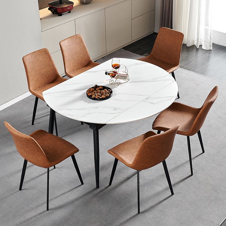 Table de salle à manger rectangulaire de 4 pieds en pierre de style Simplicity avec abattant