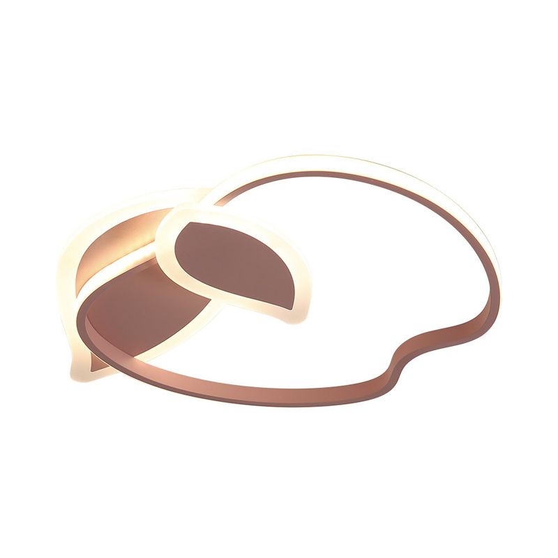 Children Room LED Flush Mount Kids Pink/White/Black Ceiling Lighting with Apple Aluminum Frame