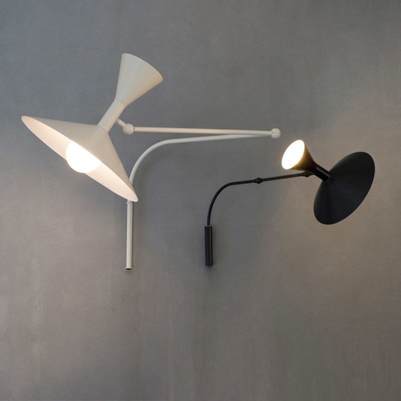 Modernism White/Black/Grey Wall Mounted Sconce Metal 1 Light Wall Light Sconce