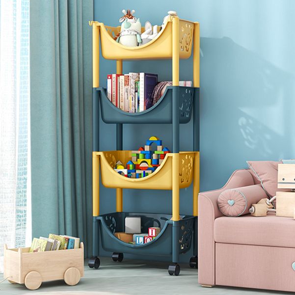 Modern Style Bookcase Etagere Open Back Plastic Bookshelf for Home