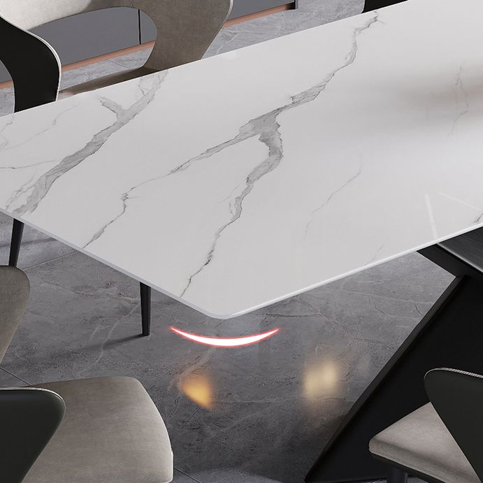 Contemporary Style Sintered Stone Dining Rectangle Table Set 1/4/5/7 Pieces Dining Set