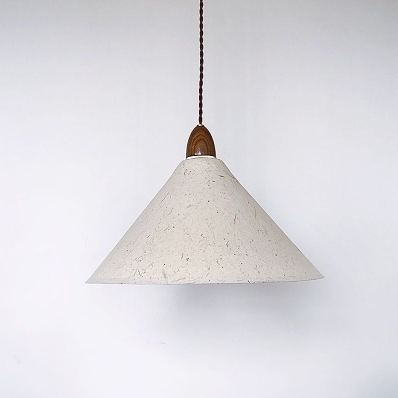 1 Head Restaurant Pendant Simple White Hanging Ceiling Lamp with Cone Fabric Shade