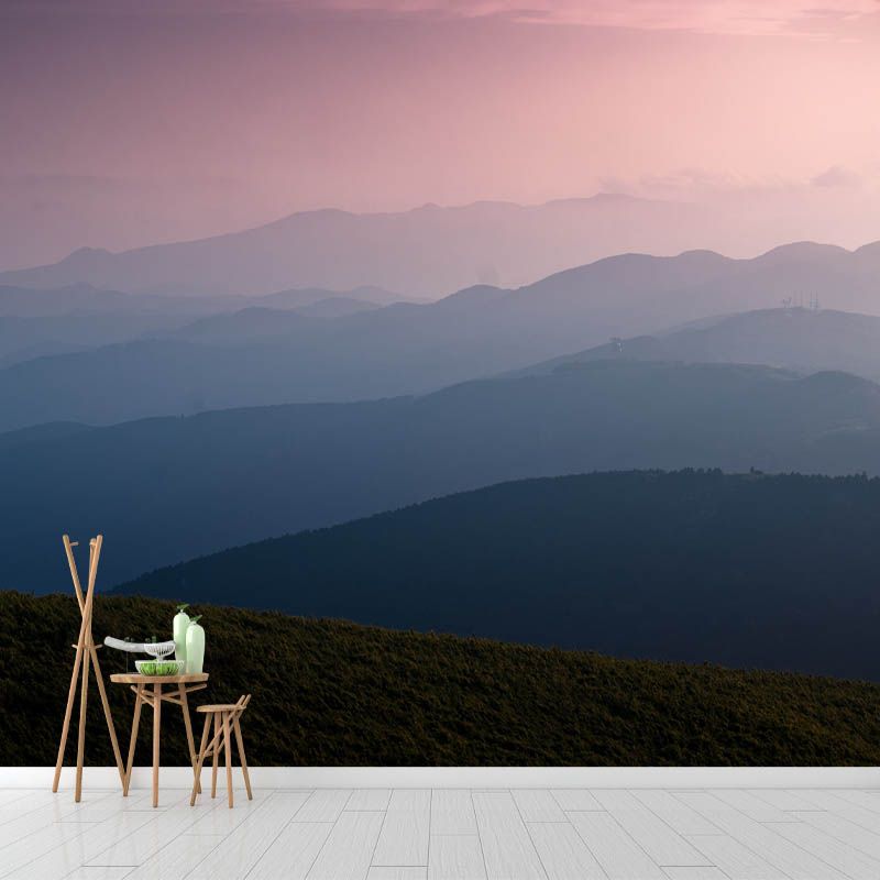 Landscapes Illustration Pattern Mildew Wall Mural for Living Room