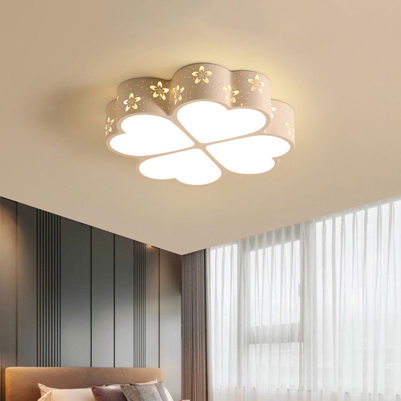 Contemporary Led Fixture Flush Mount Lighting Fixture Acrylic and Metal Lampshade for Bedroom