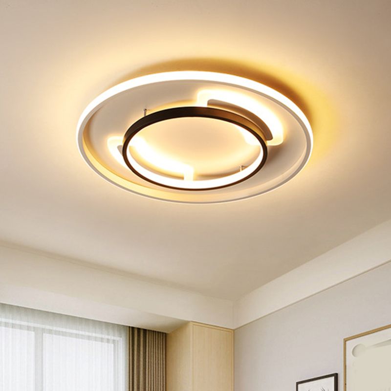 Acrylic Circular Flush Ceiling Light Modern 16"/19.5" W LED White Flush Mount Lamp in Warm/White Light