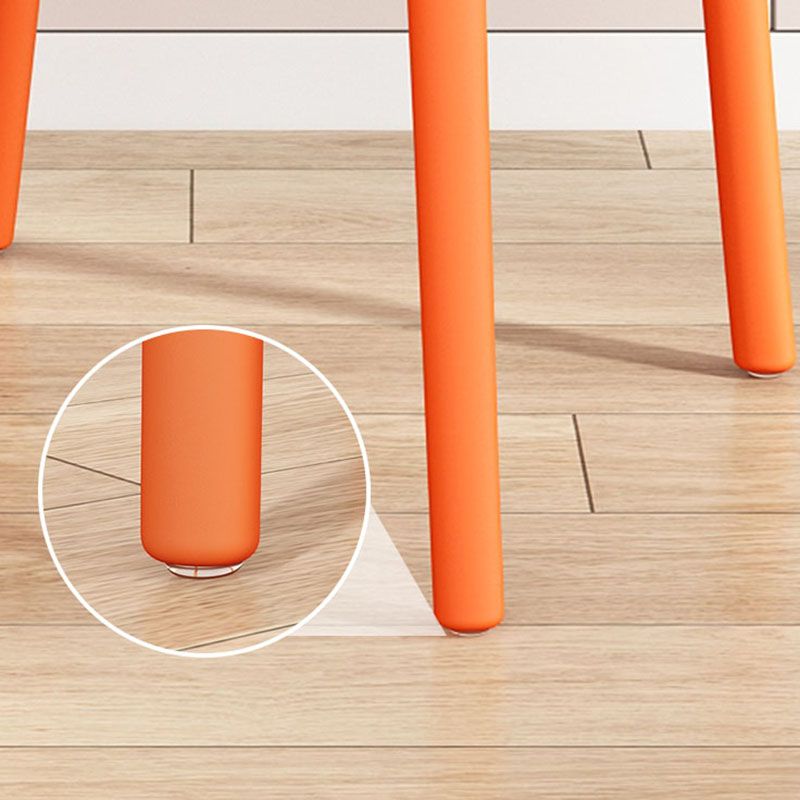 Sillas de comedor estilo Glam, silla lateral sin brazos de comedor de plástico para cocina