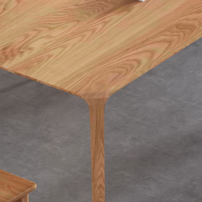 Solid Wood 4 Legs Dining Site Table Modern Rectangle Fixed Dinette Table