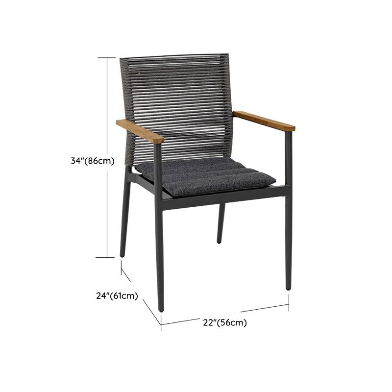 Modern Style 1/2/5 Pieces Metal Dining Set Stone Table Set for Outdoor