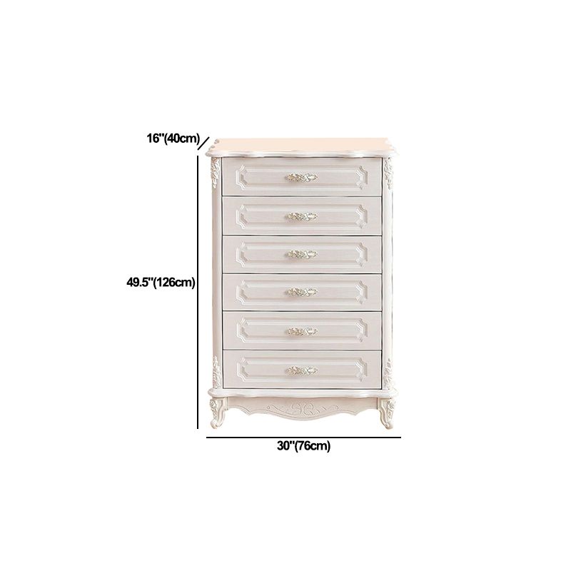 White Wood Storage Chest Dresser Modern Bedroom Storage Chest with Drawers