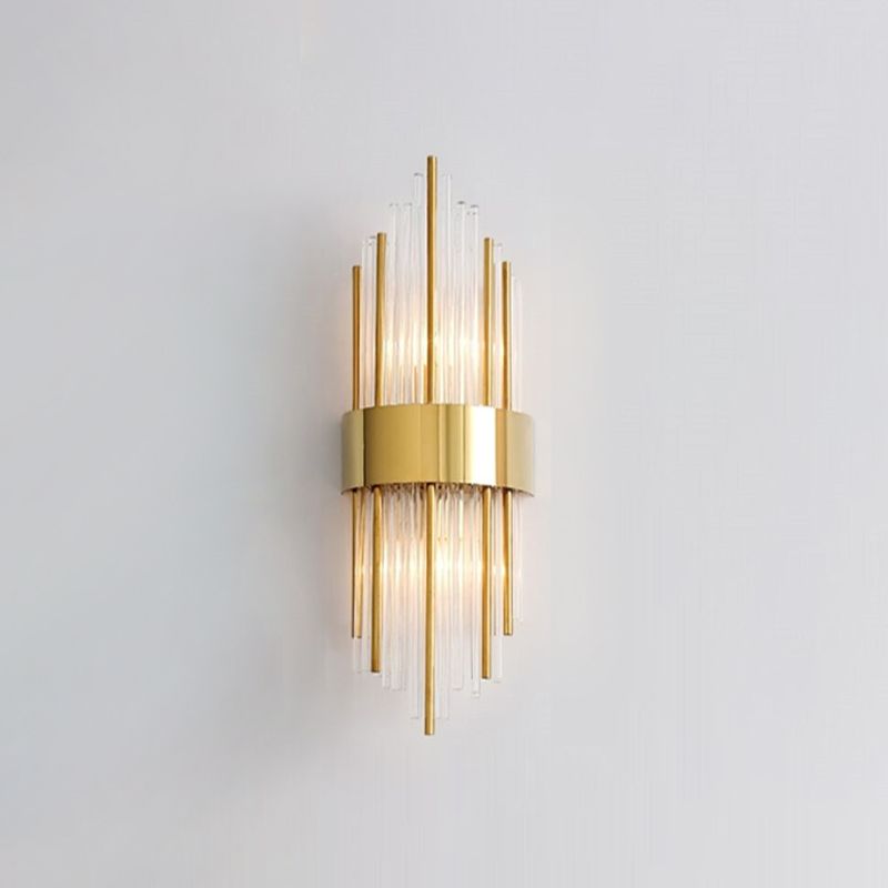 Rectangular-Cut Crystals Flush Mount Wall Sconce Postmodern Sconce Light Fixture