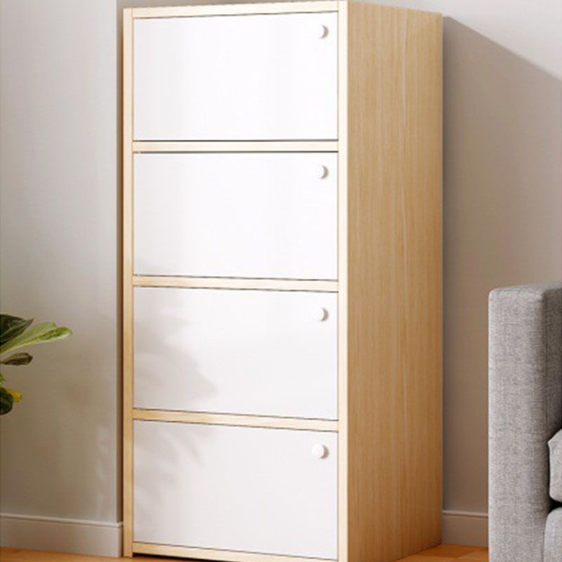 Modern Style Bookcase Wood Closed Back Bookshelf with Door for Home Office