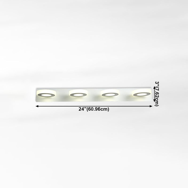 Round Shape Metal Wall Lighting Modern Multi Lights Mirror Wall Mounted Lighting in White