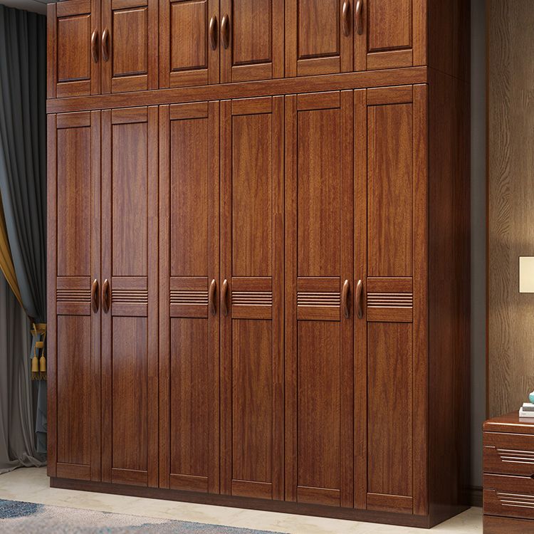 Brown Walnut Wood Storage Cabinet Traditional Cabinet with Drawer